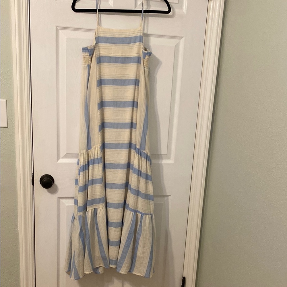 Striped Blue and White Maxi Dress
